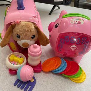 Fisher Price Piggy Bank and Vtech Puppy